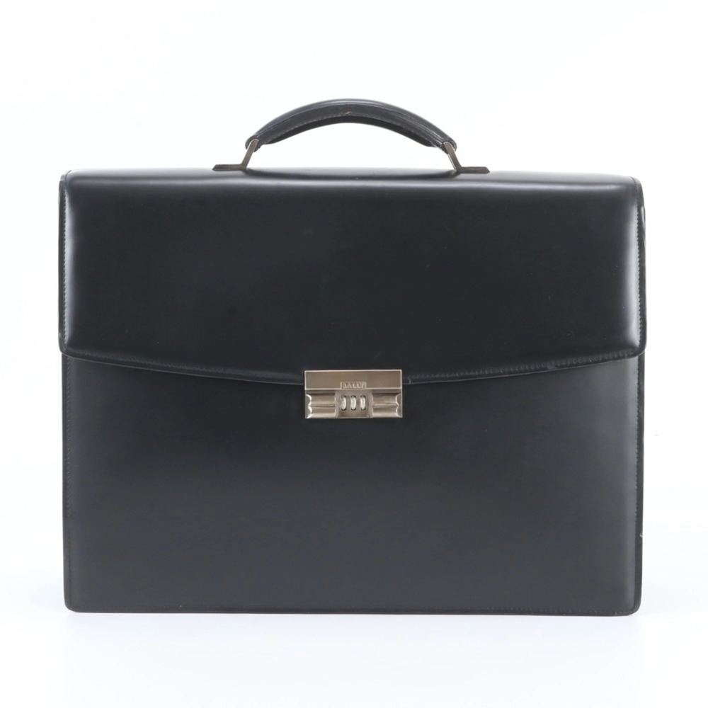 Bally Leather Bag Briefcase Tote Black Men's